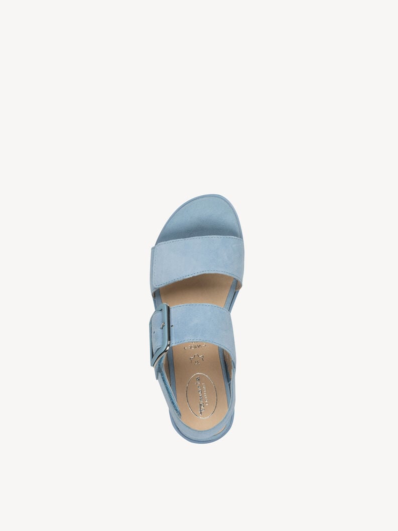 in pelle con tacco sandalo blu 8-88706-42-845 compra tamaris sandali online