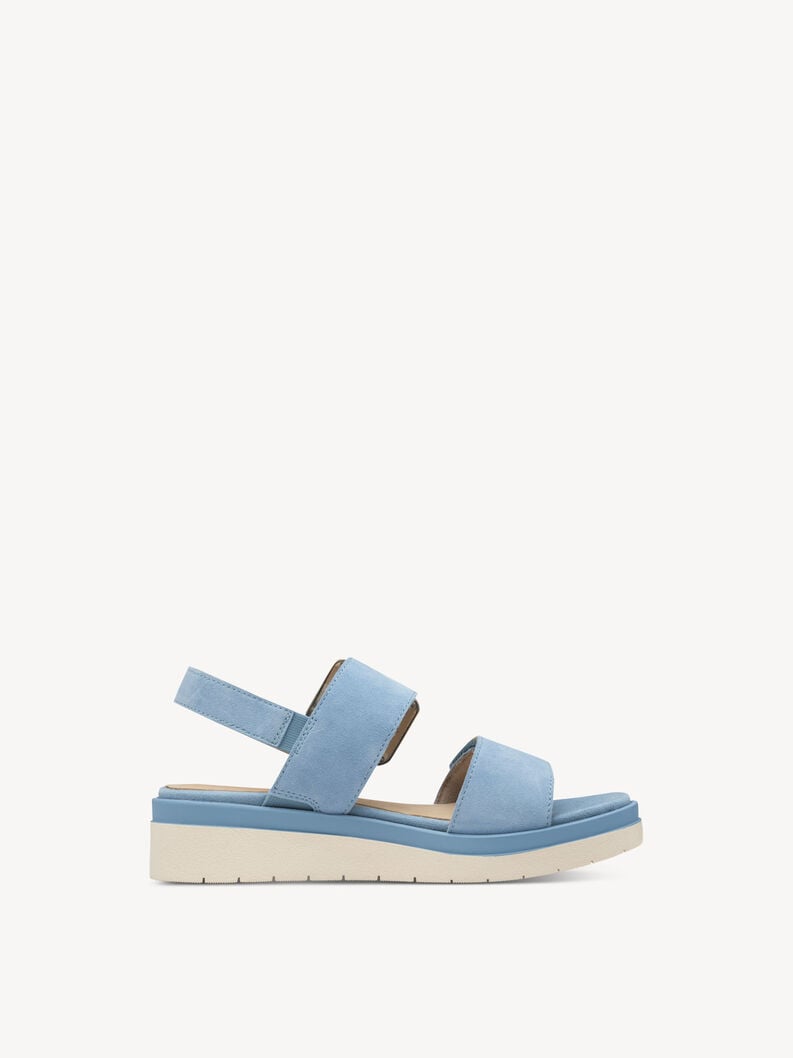 in pelle con tacco sandalo blu 8-88706-42-845 compra tamaris sandali online