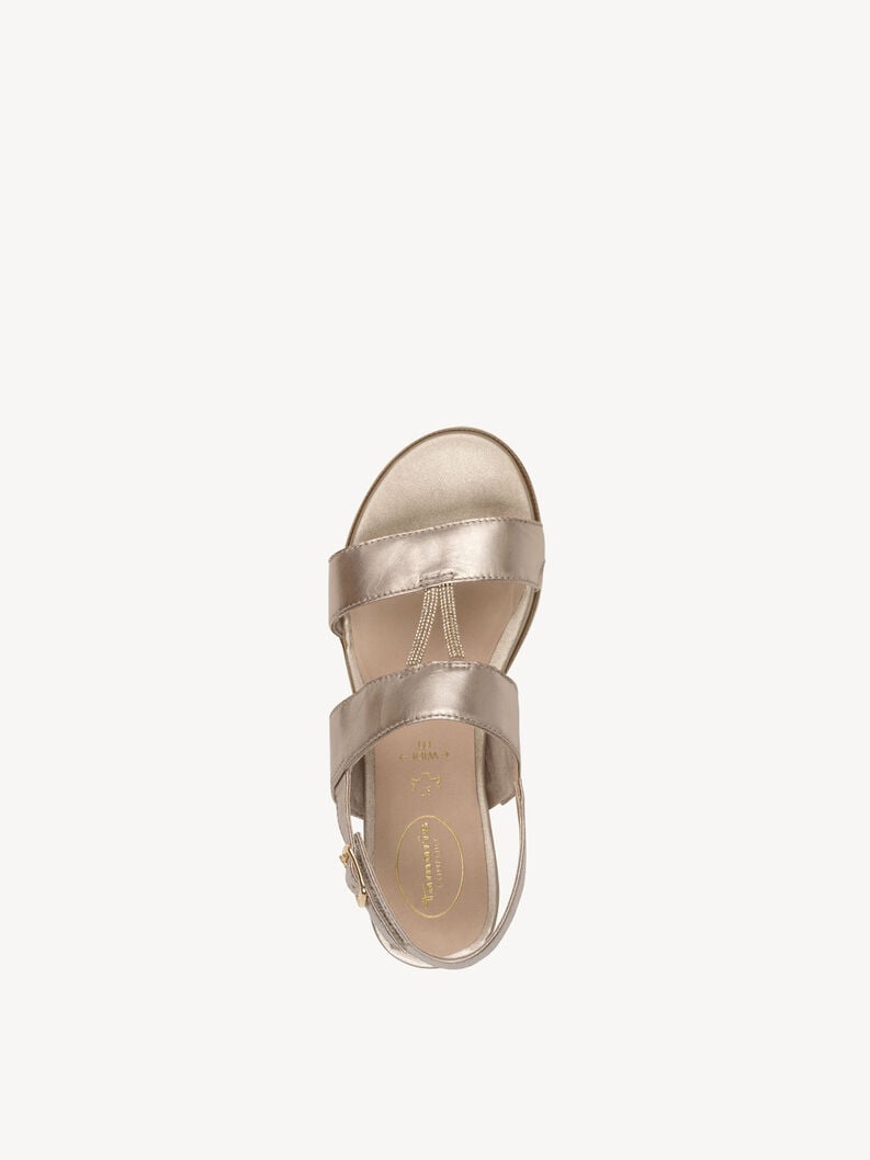 in pelle con tacco sandalo oro 8-88709-44-909 compra tamaris sandali online