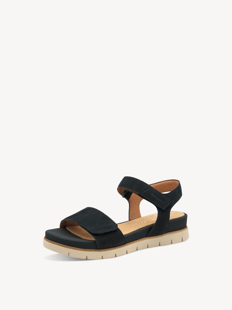 in pelle con tacco sandalo blu 8-88710-42-803 compra tamaris sandali online