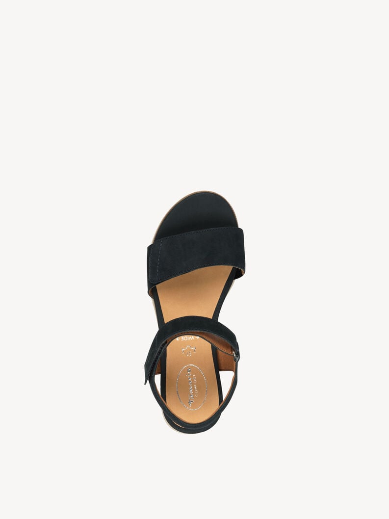 in pelle con tacco sandalo blu 8-88710-42-803 compra tamaris sandali online