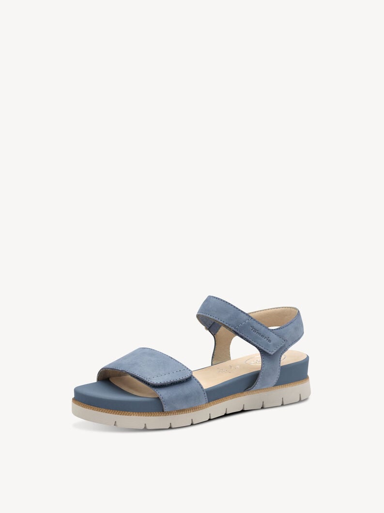 in pelle con tacco sandalo blu 8-88710-42-811 compra tamaris sandali online
