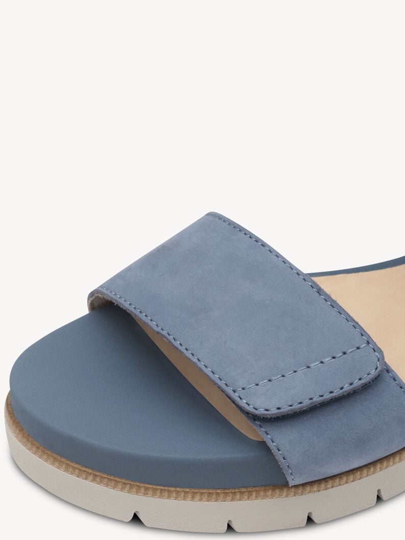 in pelle con tacco sandalo blu 8-88710-42-811 compra tamaris sandali online
