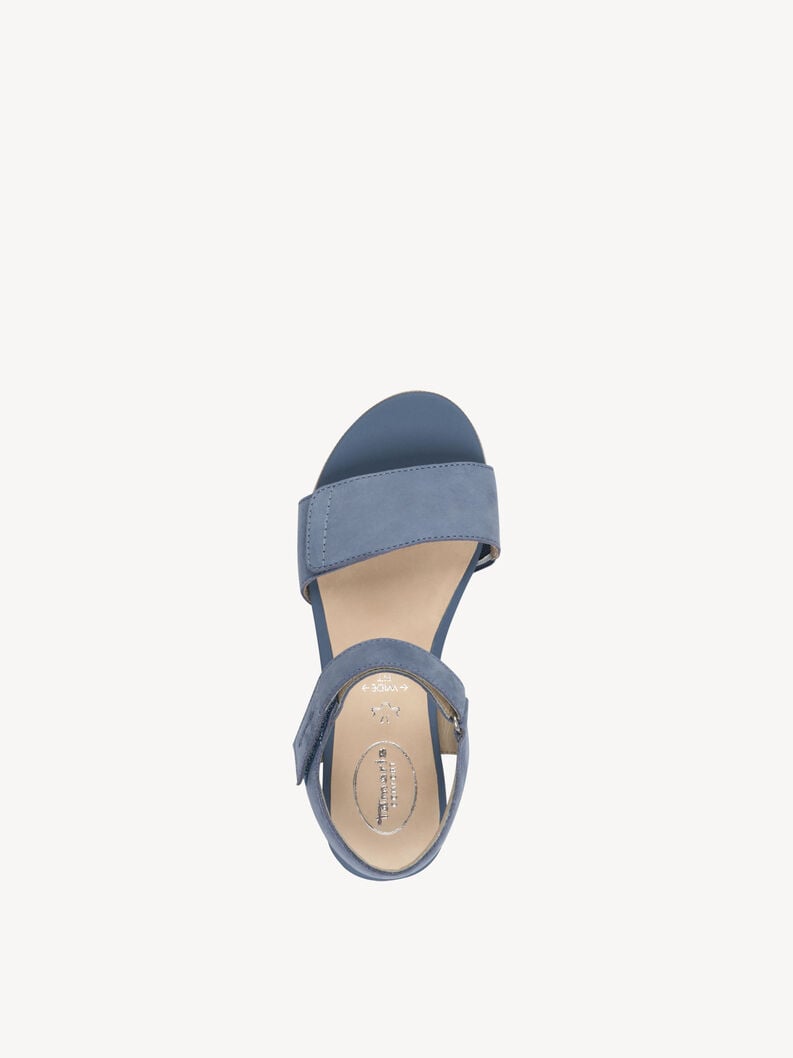 in pelle con tacco sandalo blu 8-88710-42-811 compra tamaris sandali online