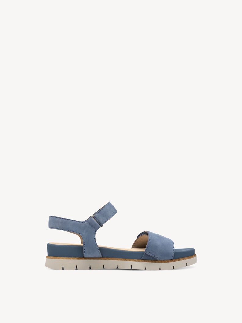 in pelle con tacco sandalo blu 8-88710-42-811 compra tamaris sandali online