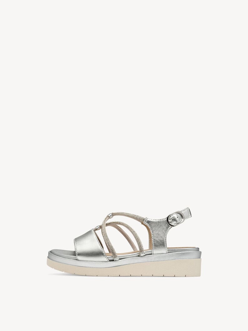 in pelle sandalo con tacco - argento 8-88726-44-941 compra tamaris sandali online