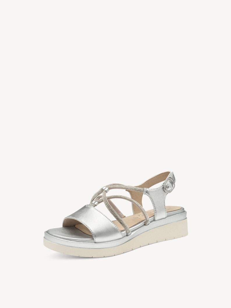 in pelle sandalo con tacco - argento 8-88726-44-941 compra tamaris sandali online