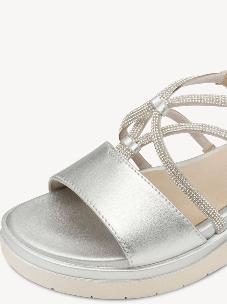 in pelle sandalo con tacco - argento 8-88726-44-941 compra tamaris sandali online