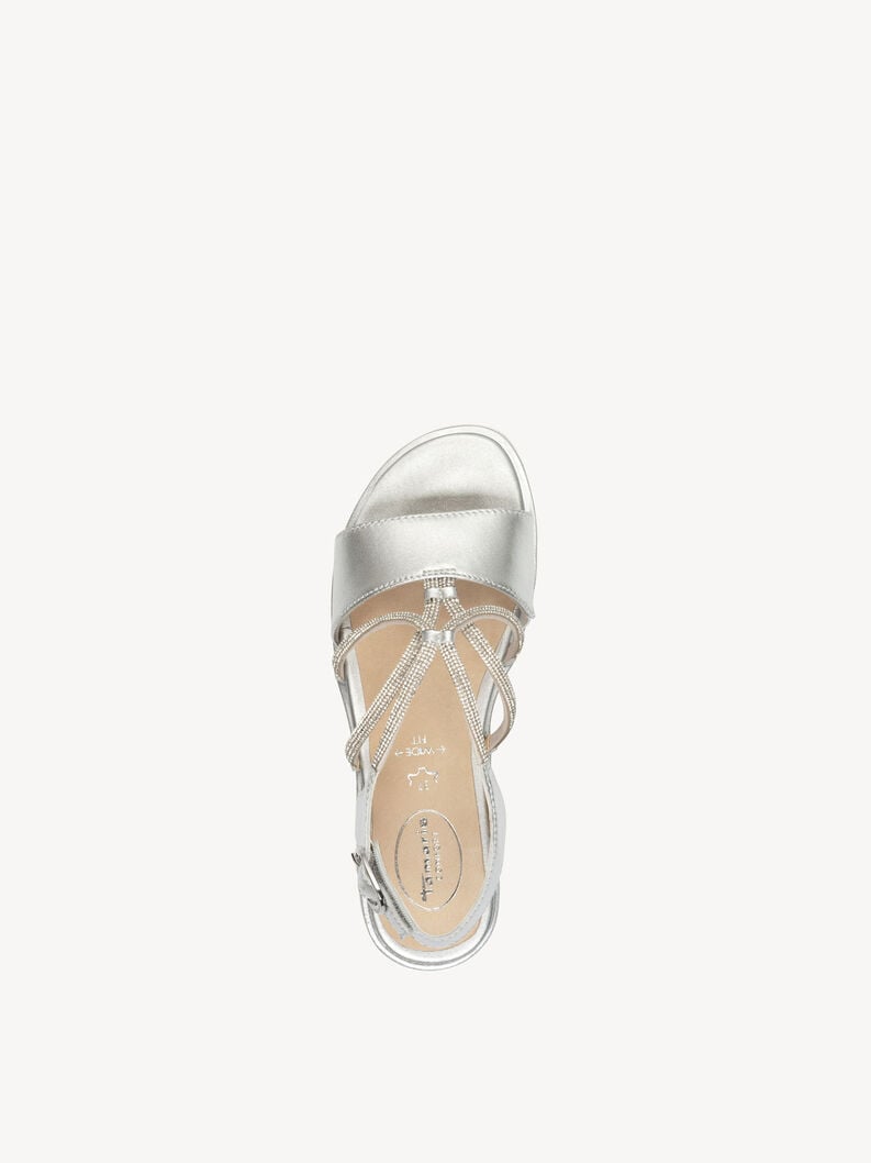 in pelle sandalo con tacco - argento 8-88726-44-941 compra tamaris sandali online