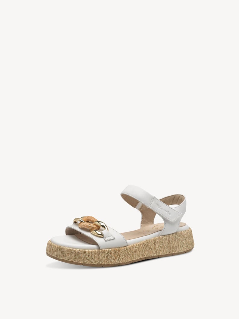 in pelle con tacco sandalo bianco 8-88729-44-100 compra tamaris sandali online
