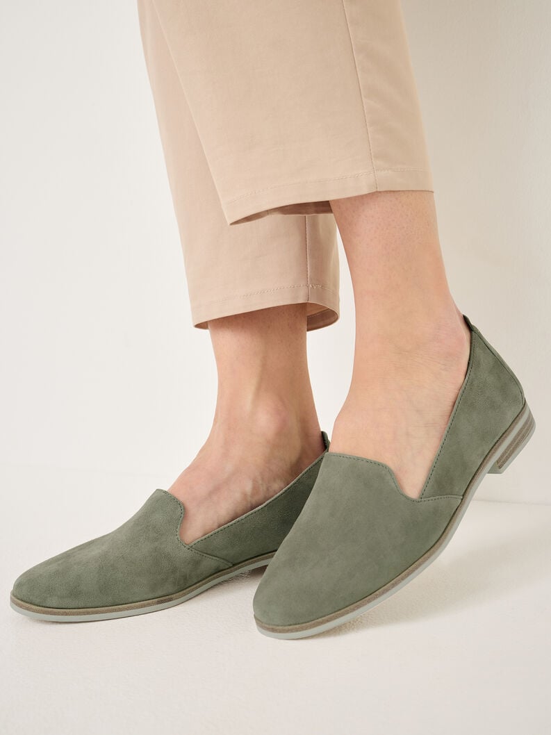 cuoio di pattino - verde 1-24298-42-771 compra tamaris scarpe basse pantofole online