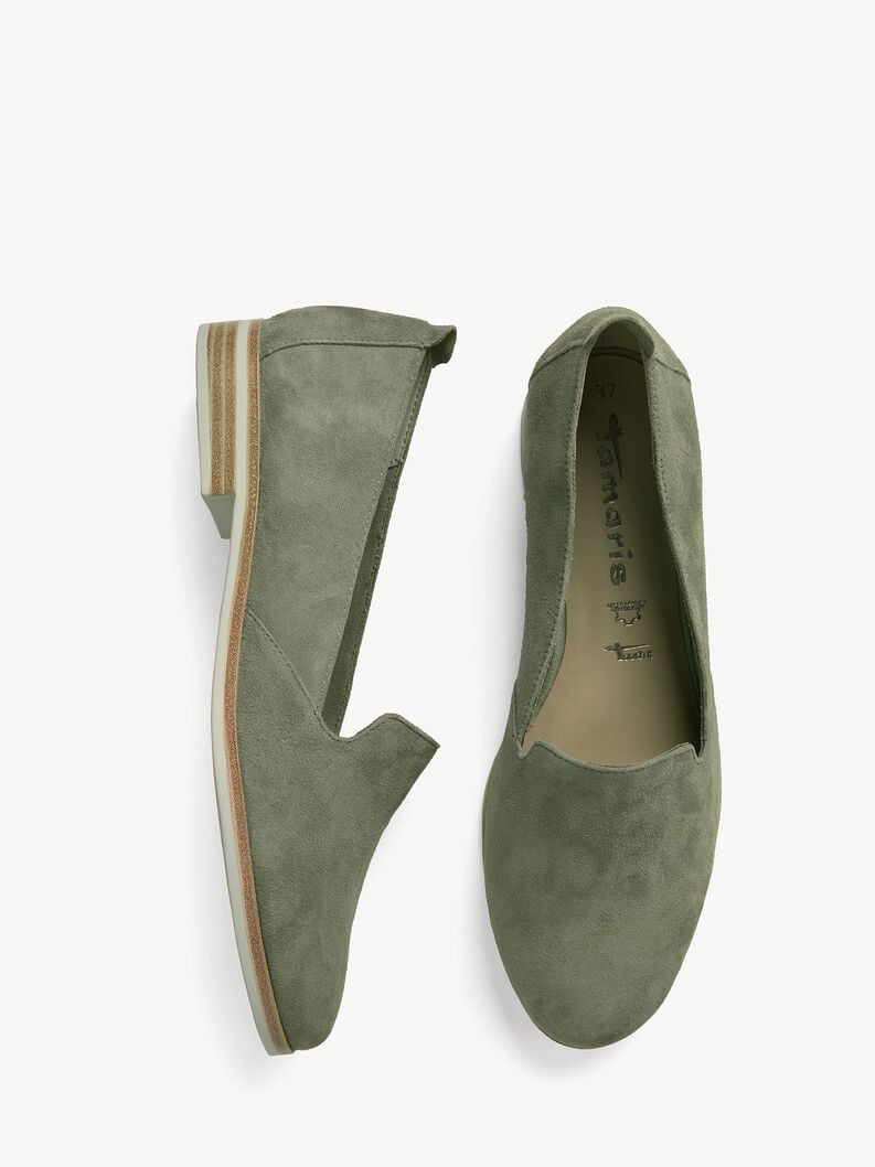 cuoio di pattino - verde 1-24298-42-771 compra tamaris scarpe basse pantofole online