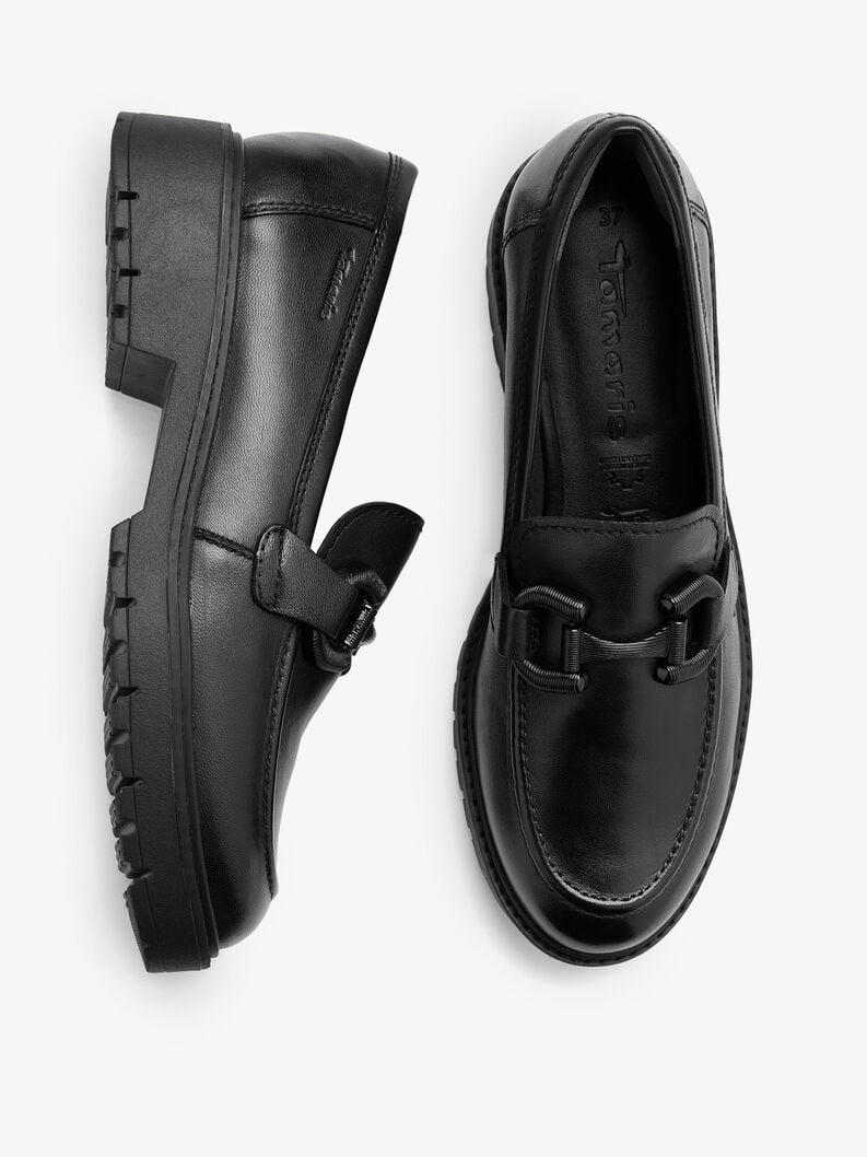 cuoio di pattino - nero 1-24723-43-003 compra tamaris scarpe basse pantofole online