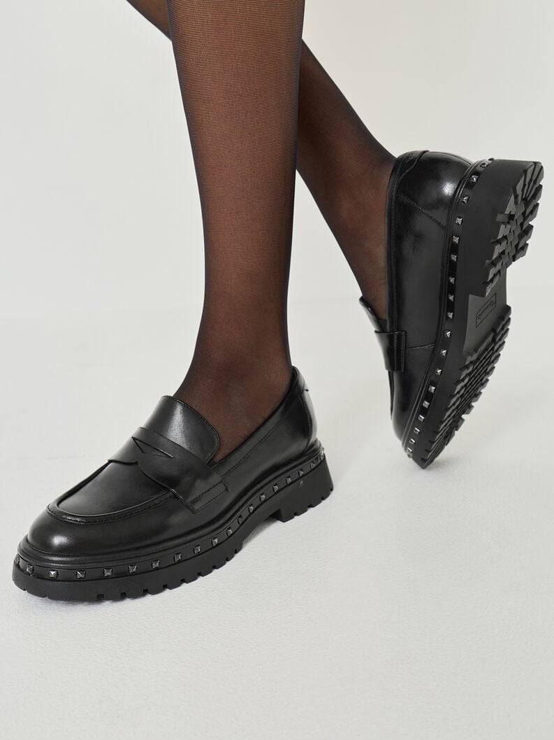 cuoio di pattino - nero 1-24767-45-001 compra tamaris scarpe basse pantofole online