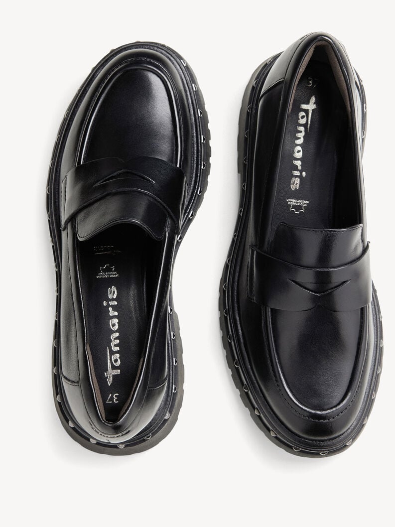 cuoio di pattino - nero 1-24767-45-001 compra tamaris scarpe basse pantofole online
