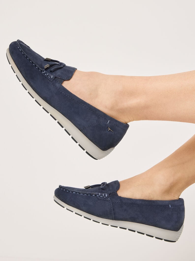 cuoio di pattino - blu 8-84600-44-806 compra tamaris scarpe basse pantofole online