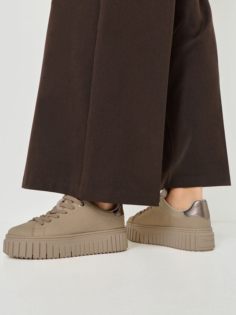sneaker in pelle - marrone 1-23702-45-375 compra tamaris sneakers online