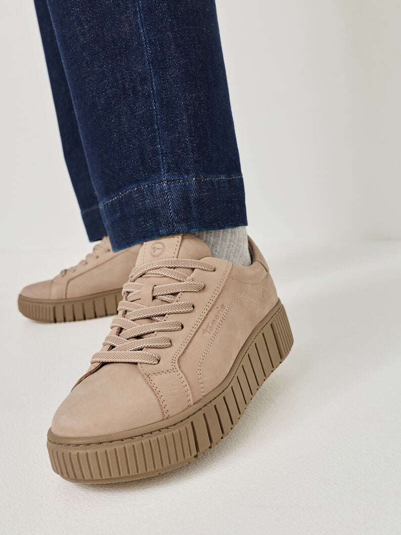 sneaker in pelle - marrone 1-23708-45-374 compra tamaris sneakers online
