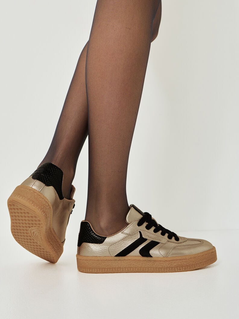 sneaker in pelle - oro 1-23723-44-942 compra tamaris sneakers online