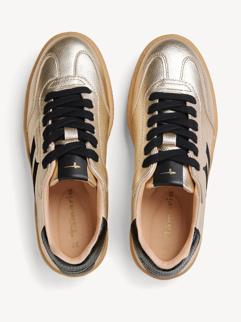 sneaker in pelle - oro 1-23723-44-942 compra tamaris sneakers online
