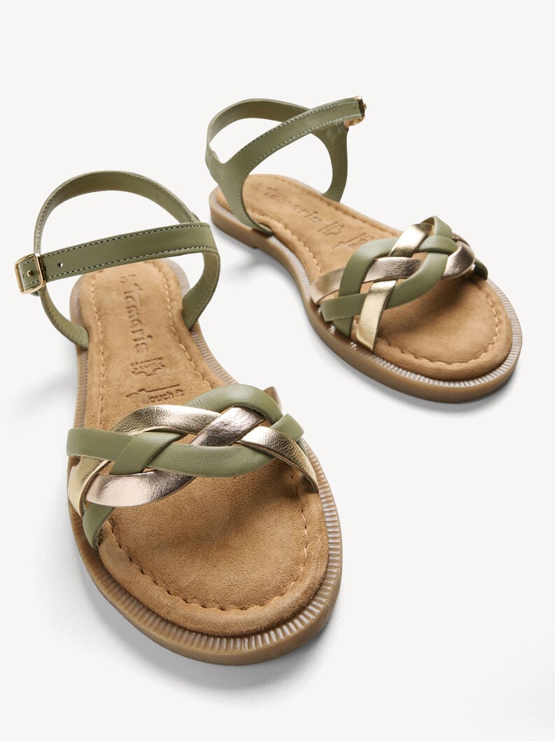 sandalo in pelle - verde 1-28115-44-770 compra tamaris sandali online