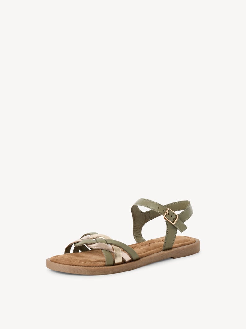 sandalo in pelle - verde 1-28115-44-770 compra tamaris sandali online