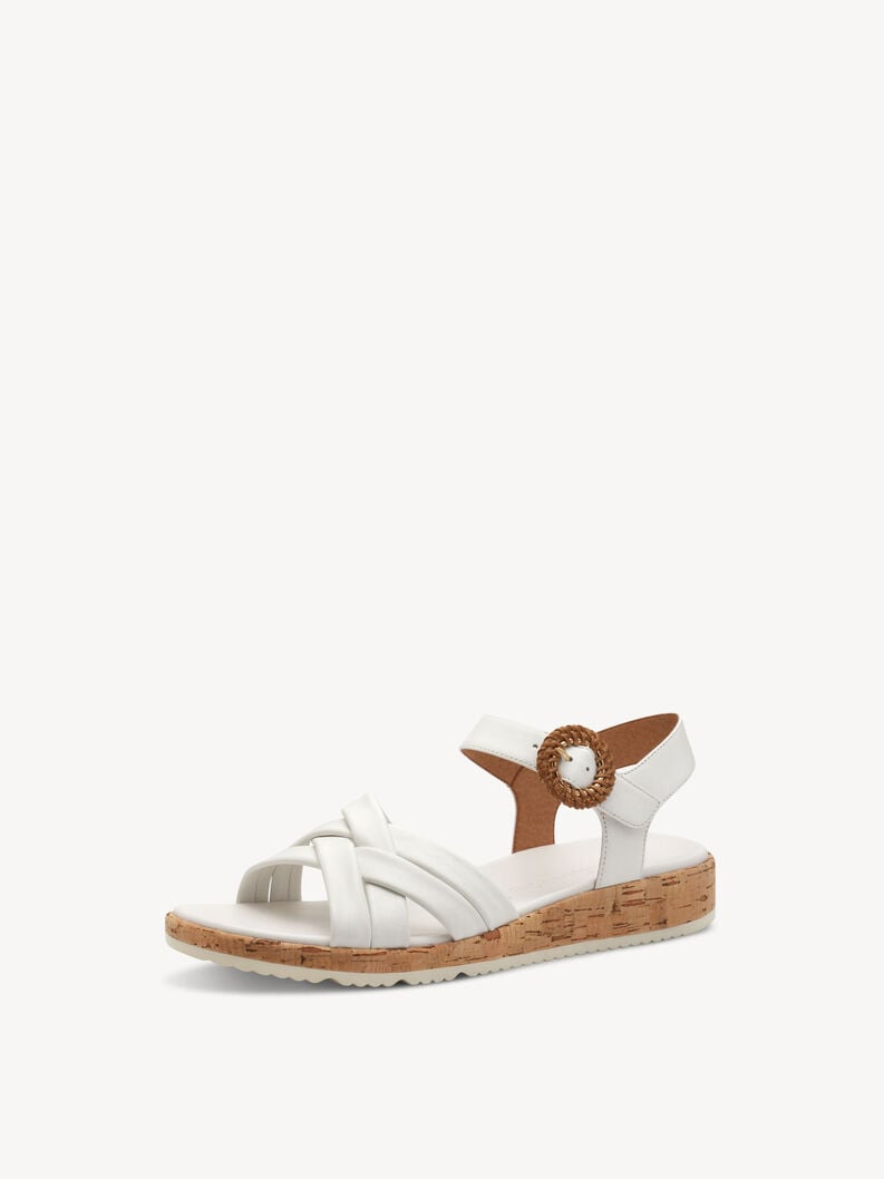 sandalo in pelle - bianco 1-28129-44-117 compra tamaris sandali online