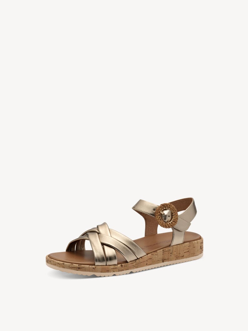 sandalo in pelle - metallizzato 1-28129-44-900 compra tamaris sandali online