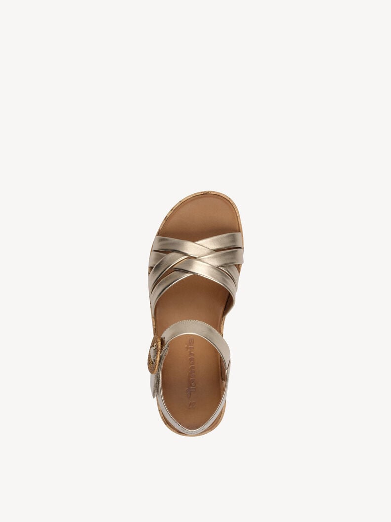sandalo in pelle - metallizzato 1-28129-44-900 compra tamaris sandali online