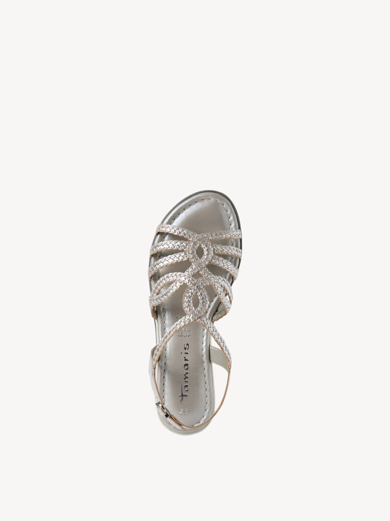 sandalo in pelle - metallizzato 1-28134-44-941 compra tamaris sandali online