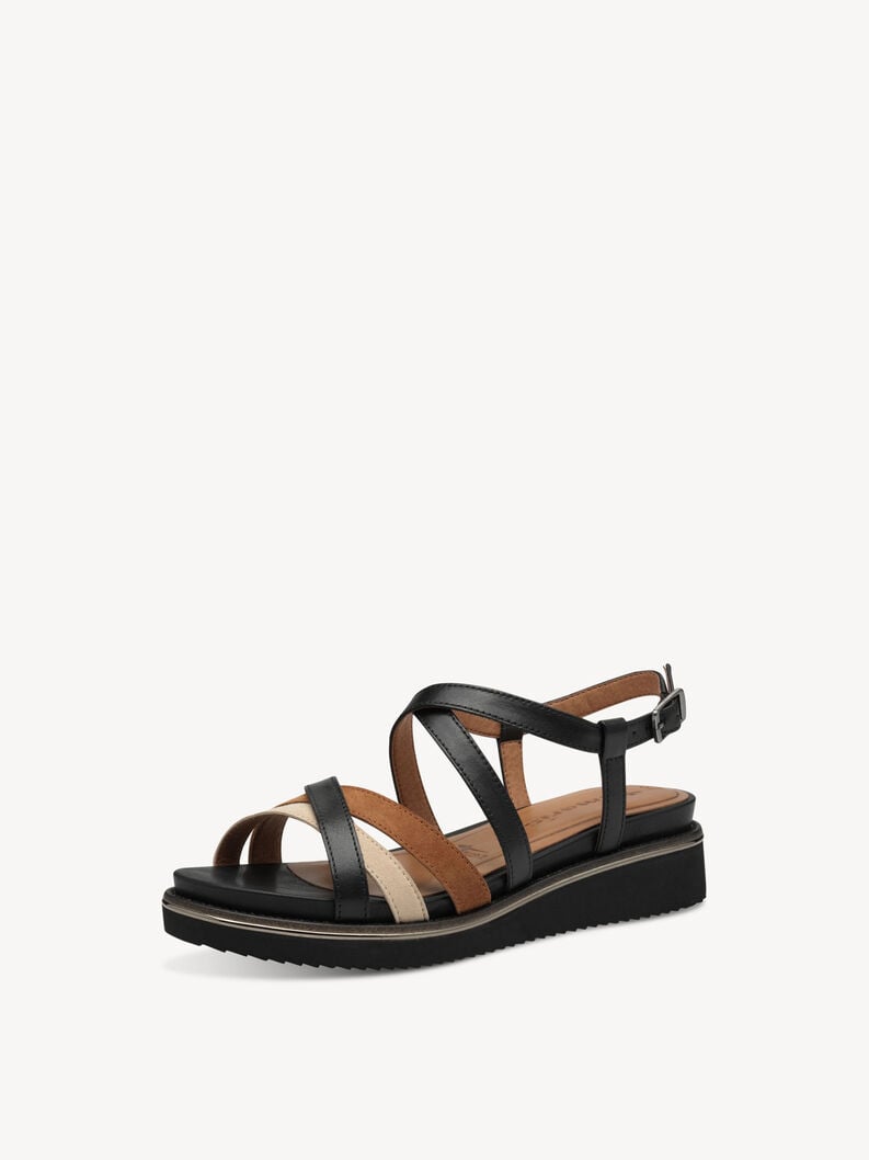 in pelle sandalo con tacco - nero 1-28237-44-001 compra tamaris sandali online