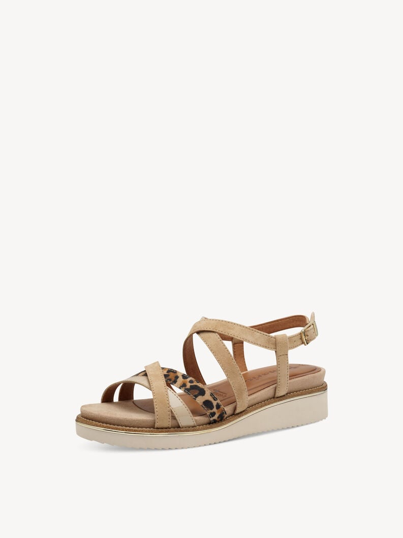 in pelle con tacco sandalo beige 1-28237-44-445 compra tamaris sandali online