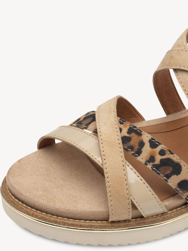 in pelle con tacco sandalo beige 1-28237-44-445 compra tamaris sandali online