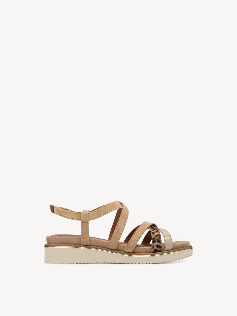 in pelle con tacco sandalo beige 1-28237-44-445 compra tamaris sandali online