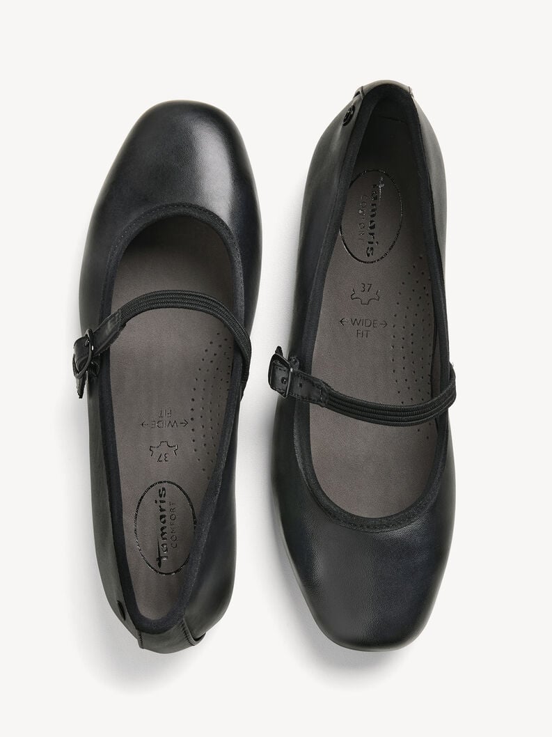 ballerina in pelle - nero 8-82107-44-001 compra tamaris ampia ballerine online