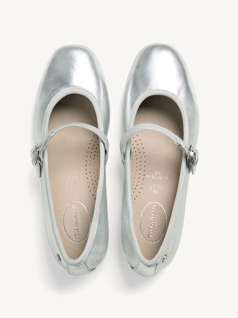 ballerina in pelle - argento 8-82107-44-941 compra tamaris ampia ballerine online