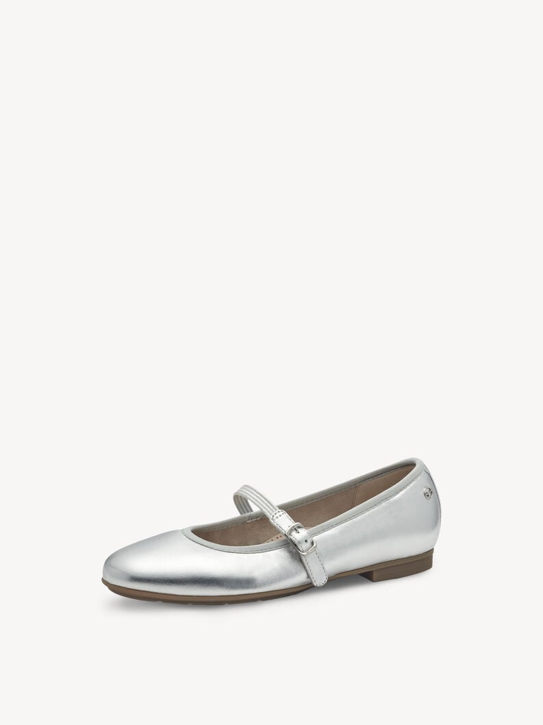 ballerina in pelle - argento 8-82107-44-941 compra tamaris ampia ballerine online