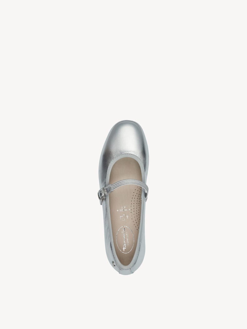 ballerina in pelle - argento 8-82107-44-941 compra tamaris ampia ballerine online