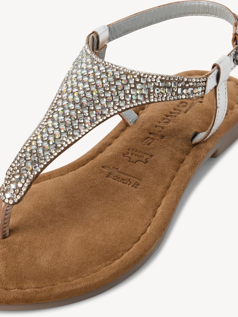 sandalo in pelle - argento 1-28132-44-919 compra tamaris sandali online