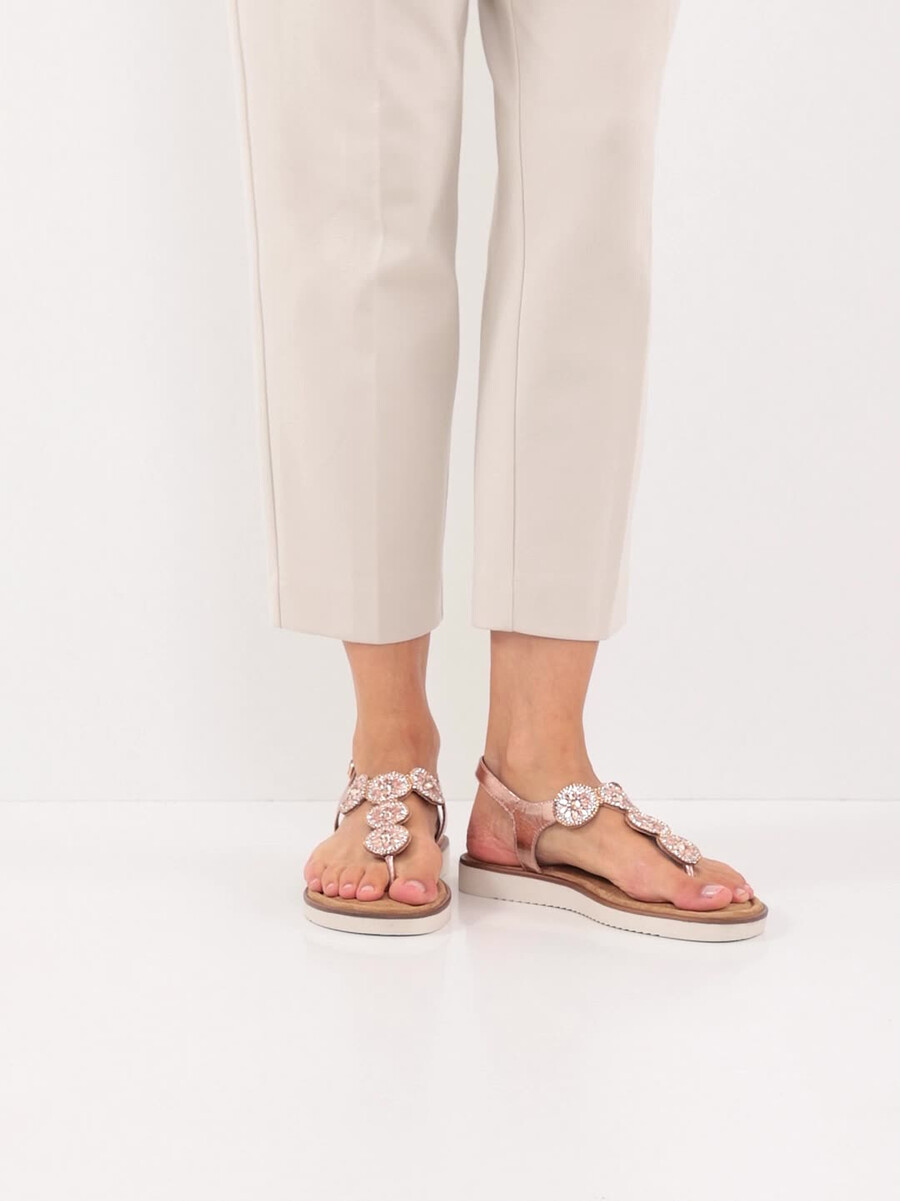 sandalo in pelle - metallizzato 1-28602-42-952 compra tamaris toe post sandals online