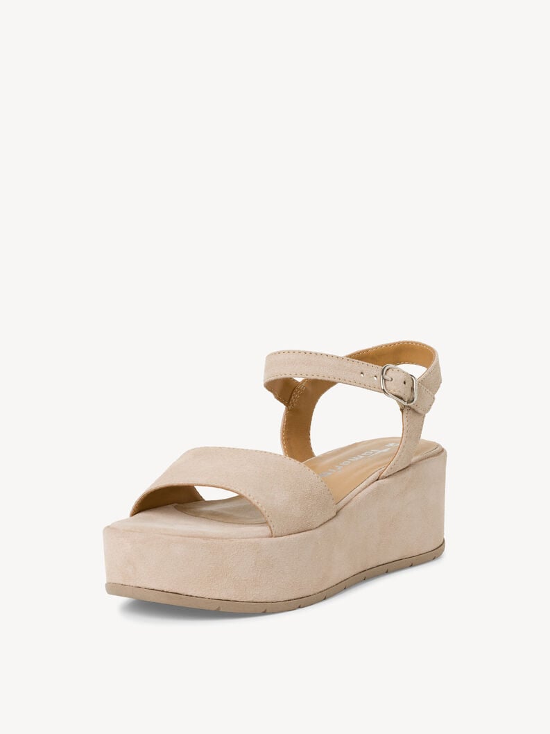 in pelle con tacco sandalo beige 1-28020-42-419 compra tamaris sandali online