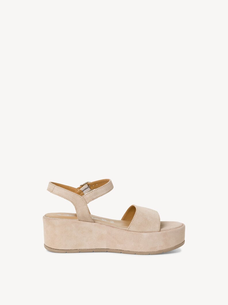 in pelle con tacco sandalo beige 1-28020-42-419 compra tamaris sandali online