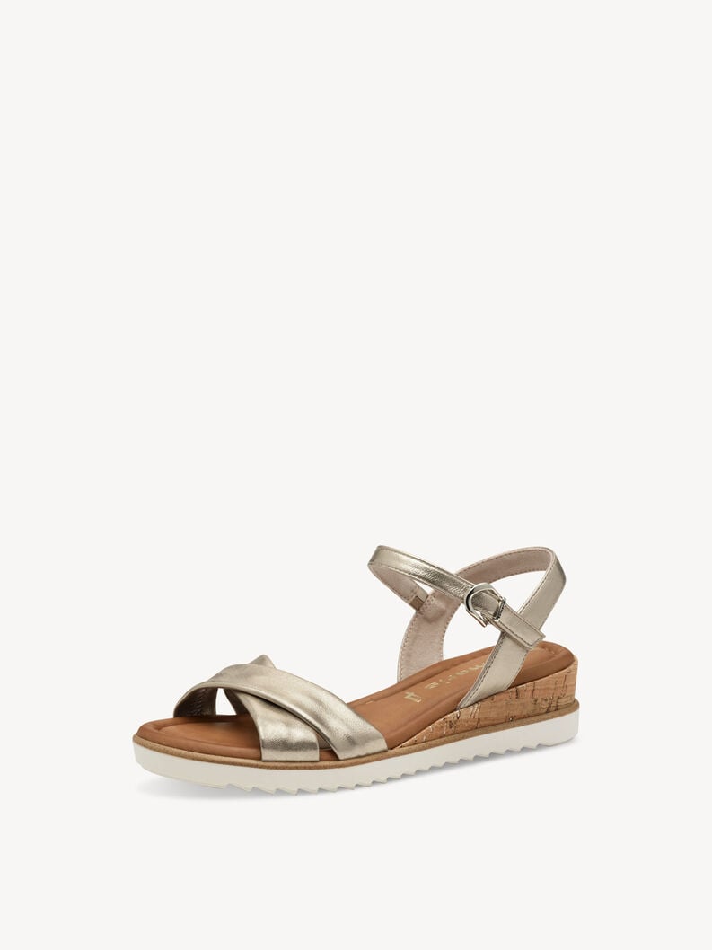 sandalo con tacco - oro 1-28106-42-933 compra tamaris sandali online