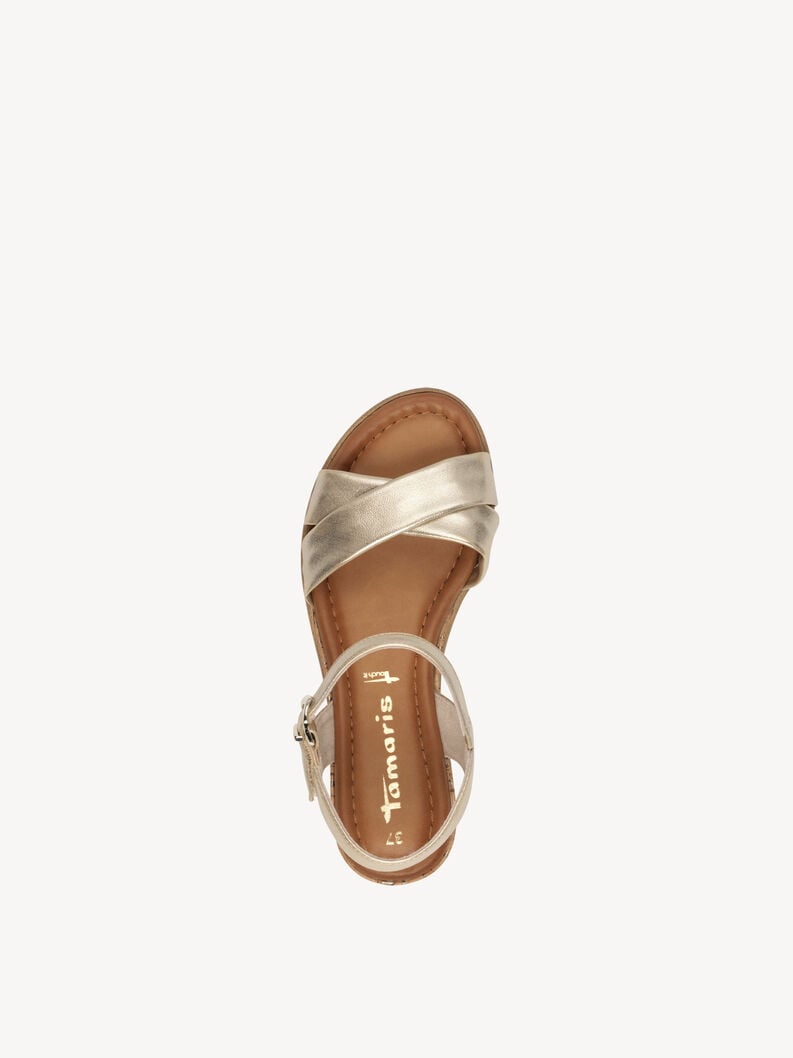 sandalo con tacco - oro 1-28106-42-933 compra tamaris sandali online