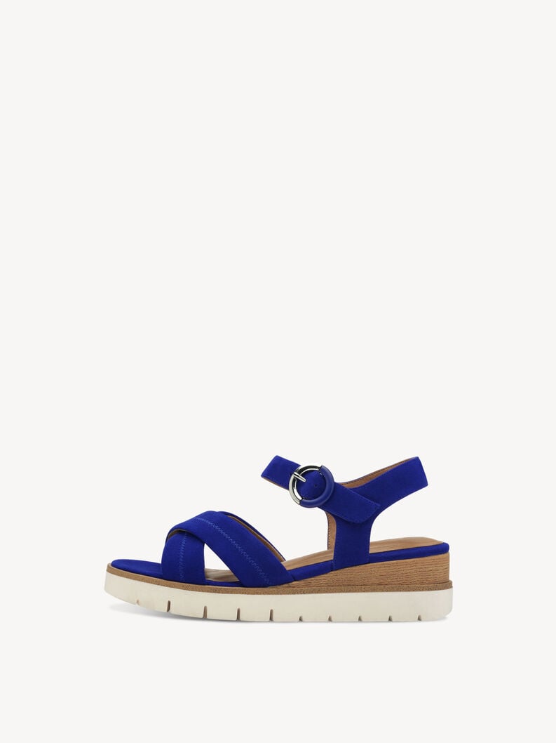 in pelle con tacco sandalo blu 1-28202-42-187 compra tamaris sandali online