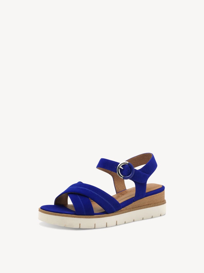 in pelle con tacco sandalo blu 1-28202-42-187 compra tamaris sandali online