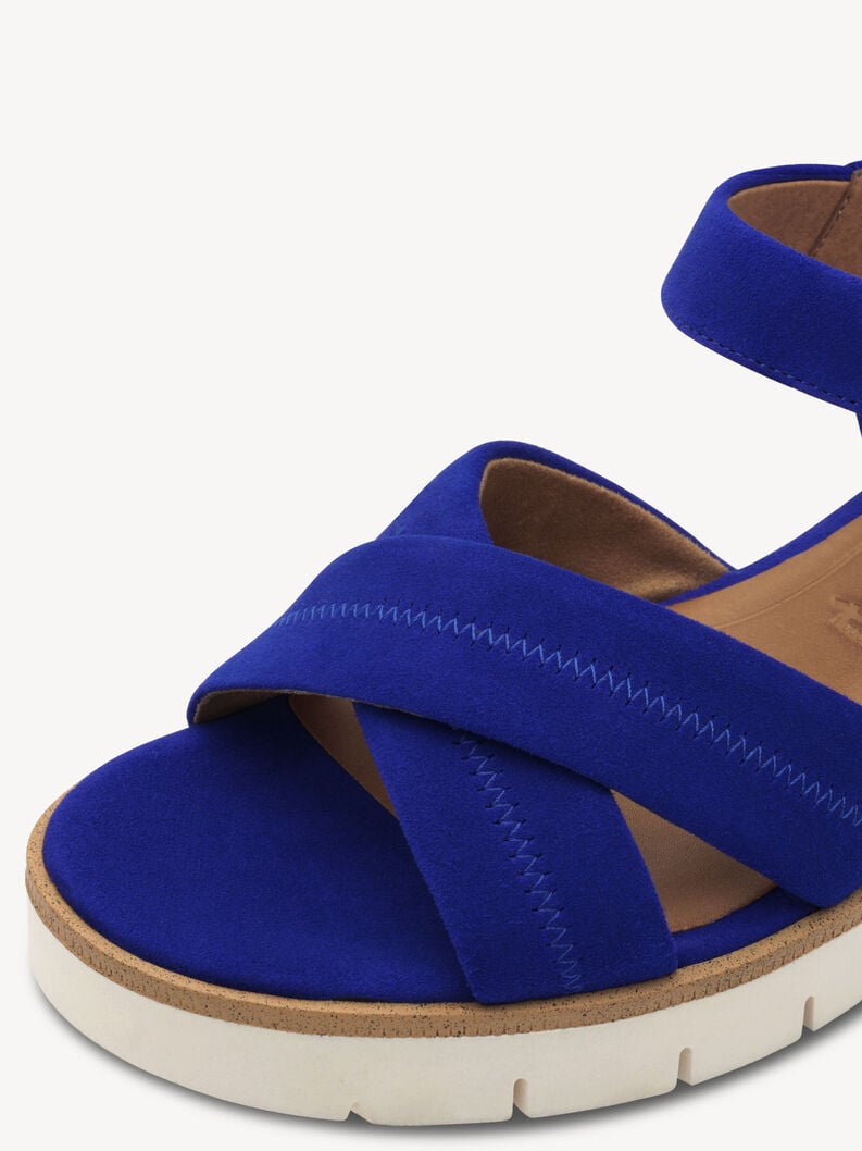 in pelle con tacco sandalo blu 1-28202-42-187 compra tamaris sandali online