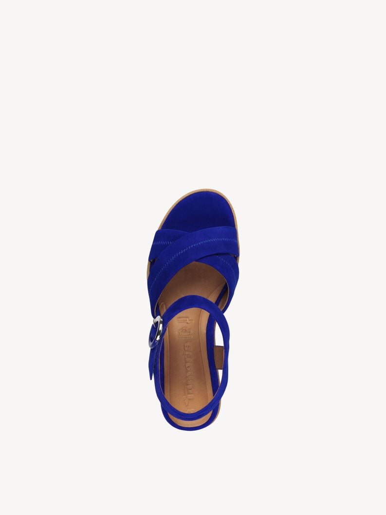 in pelle con tacco sandalo blu 1-28202-42-187 compra tamaris sandali online