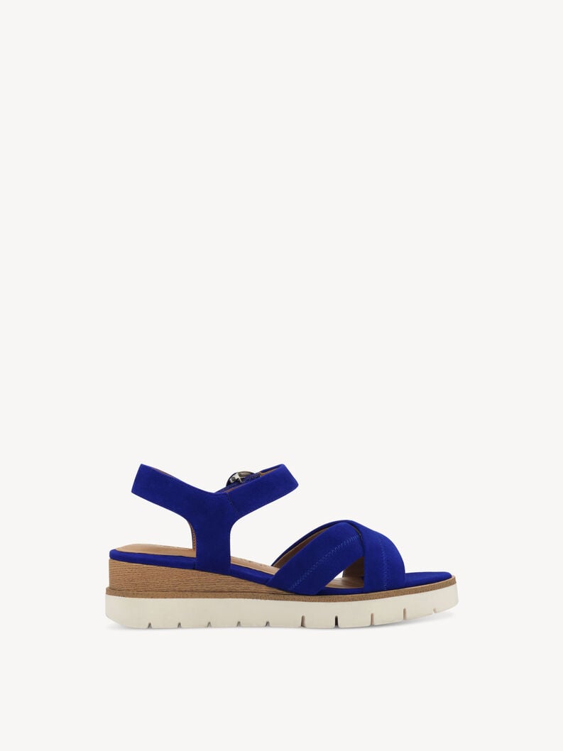 in pelle con tacco sandalo blu 1-28202-42-187 compra tamaris sandali online