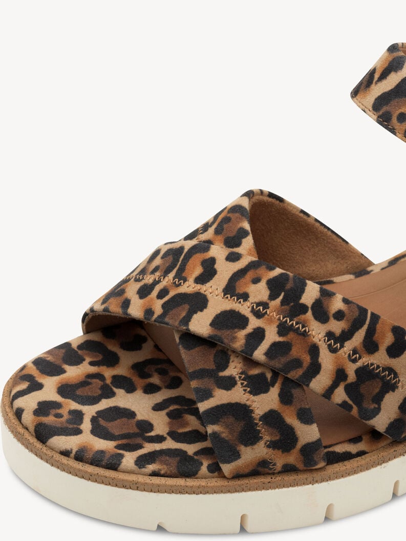 in pelle con tacco sandalo marrone 1-28202-42-360 compra tamaris sandali online